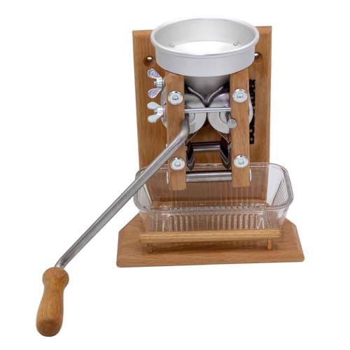 Foto von Eschenfelder Kornquetsche | Flocker | Wandmodell Alu- & Holz-Trichter | Flockenquetsche | Buche | made in Germany (Alu-Trichter)