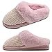 jiajiale Damen Plüsch Hausschuhe Billig Angebote Unter 10 Euro Winter Warme Bequeme Memory Foam Chenille House Flauschige Schuhe mit Dickem Yogaschaum Fußbett für Innen Außen Rosa EU39