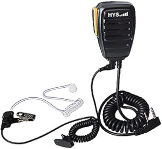 HYSHIKRA Walkie Talkie Handheld Speaker Mic Shoulder Microphone Compatible with BaoFeng UV-5R 5RA 5RB 5RC 5RD 5RE 5REPLUS 3R+ 2 Way Radio(with 3.5mm Earpiece)