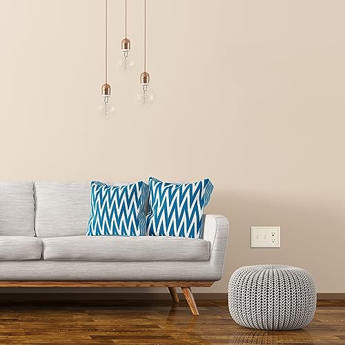 Image of Henne Bery Sunken Pearls Heavy Duty Decorative Wall Plate Switch Plate Outlet Cover (Double Toggle /Single Duplex, Light Almond)