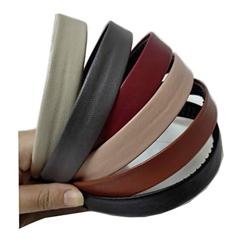 Bzybel Women Wide Solid Leather Headbands Plastic Hair Bands Hair Comb Elastic Bands Hair Ponytail Accessories with Teeth for Lady Girls Thick Fine Hair (Color 1) Cover