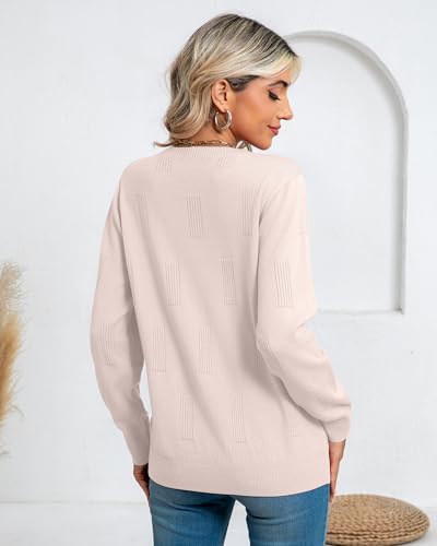 Image of Ficerd 2 Pack Women's Fall Sweater Crew Neck Tops Knit Pullover Tops Long Sleeve Shirts Blouse Casual Outfit Fashionable 2025