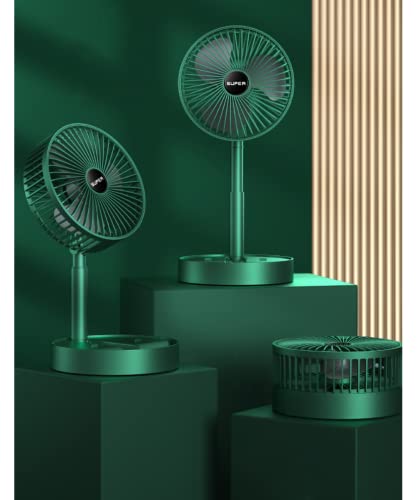 Portable Desk Fan,Foldable Rechargeable Usb Desktop Fan,3 Speeds Wind Adjustable Heigh For Office Home Outdoor (Green) #TOP5