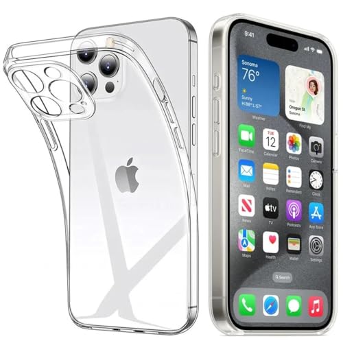 1 Funda Transparente, 2 Protectores DE Pantalla HD, Compatible para Apple iPhone 14 Pro MAX, Extrafina, Fácil Instalación, Tacto Suave