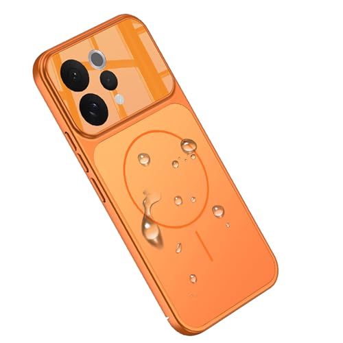 Image of BOUNCEBACK Shockproof Rubber + Glass Hybrid Back Case Cover Support Mag - Charge for Vivo V70 / Vivo V70 Elite - Orange