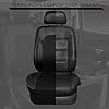 CAR PASS Universal Leather Two Front Seat Covers,Sport seat Covers fits Most Cars, SUVs, Trucks, and Vans Airbag Compatible (Black and Black) #5