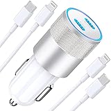 [Apple MFi Certified] iPhone Fast Car Charger, Braveridge 60W Dual USB-C PD Power PPS Rapid Car Char