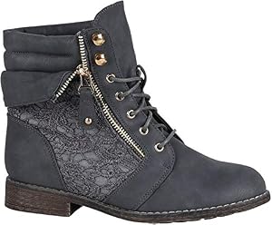 stiefelparadies Gefütterte Damen Stiefeletten Worker Boots Zipper Schnürstiefel Schuhe 148837 Grau Spitze 36 EU Flandell stiefelparadies Gefütterte Damen Stiefeletten Worker Boots Zipper Schnürstiefel Schuhe 148837 Grau Spitze 36 EU Flandell