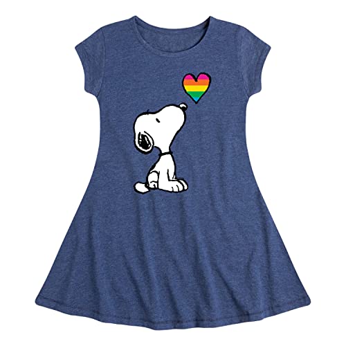 HYBRID APPAREL - Peanuts - Snoopy Rainbow Heart - Toddler & Youth Girls Fit & Flare Dress