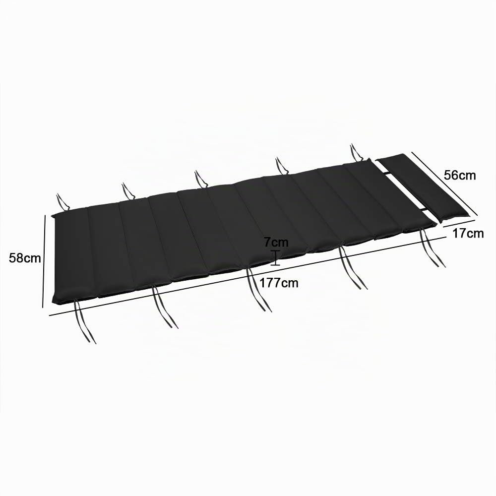 Casaria® Set Lettino Prendisole in Legno con Cuscino 195x60cm Portata 160 kg Certificato FSC® Lettini da Giardino Sdraio Pieghevole Ergonomica