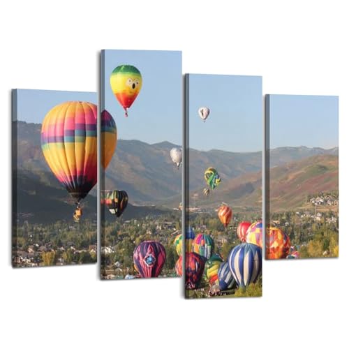 Canvas Wall Art Prints Pictures Autumn Aloft Hot Air Balloon