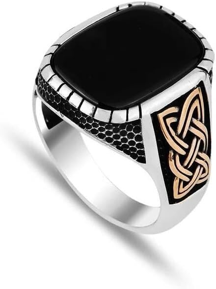 Bijou Fait Main en argent et pierres noires, le cadeau idéal pour homme