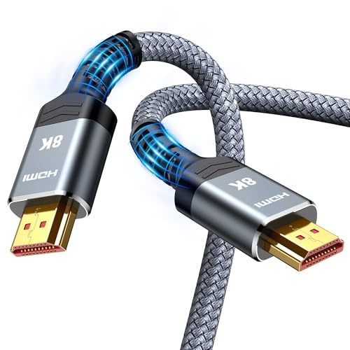 Snowkids 10K 8K Cable HDMI 2M, Ultra Haut Débit 48Gbps 8K@60Hz 4K@120Hz Cordon HDMI 2.1, HDR10+ ARC eARC HDCP 2.2&2.3 Compatible avec TV PC Monitor Projecteur PS-5 X-box