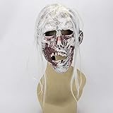 Máscara espeluznante y espeluznante de con un impresionante diseño facial realista, cuidadosamente diseñado para crear una atmósfera de terror; Úselo, déjelo en la encarnación del terror de Halloween y brille en la fiesta