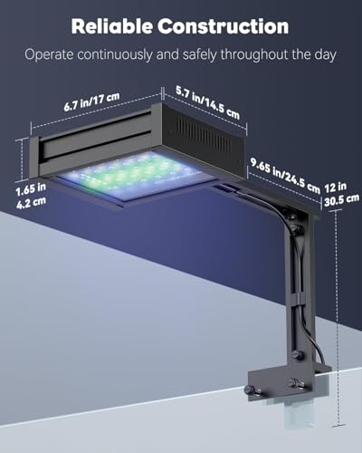 Pawfly 50 W Saltwater Aquarium Light for SPS & LPS Corals, Clip-On Dimmable LED Reef Light with Adjustable Brightness, Day/Night Modes, Timer, Blue RGB Violet UV Lighting for 1-40 Gallon Fish Tank - Image 4
