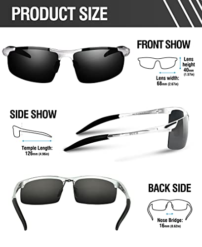 DUCO Mens Sports Polarized Sunglasses UV Protection Sunglasses for Men 8177s - Thumbnail 2