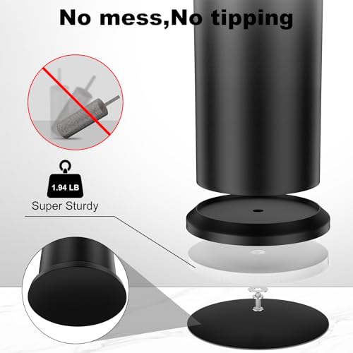 Image of Black Toilet Brush and Holder,Extra Long Handled Toilet Brush for Bathroom,Stainless Steel Heavy Duty Toilet Bowl Brush,Removable Inner Bowl,Deep Cleaning Dense Bristles Cleaner Brush -Space Saving