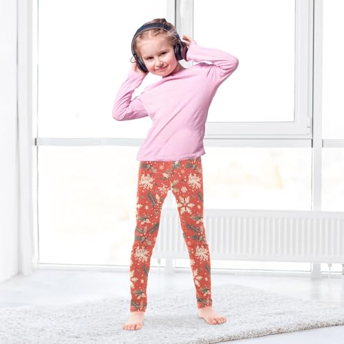 KLL Merry Christmas Snowflake Red Hoho Toddler Girls' Cotton Pants Soft High Waisted Lounge Pants Sports4