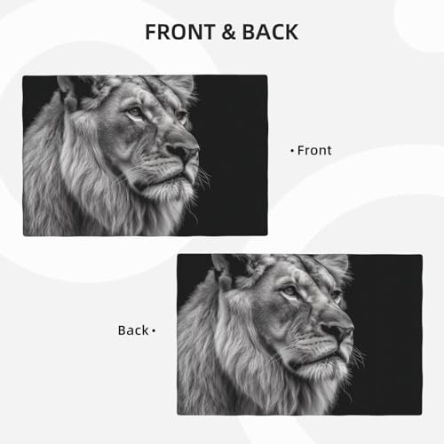 Set de table lion gris résistant à la chaleur et facile à nettoyer