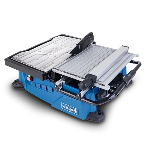 Scheppach Coupe-carrelage avec chariot coulissant WTS2000 – Coupe-carreaux – Longueur de coupe 450 mm – Moteur 900 W – Disque diamant 180 mm