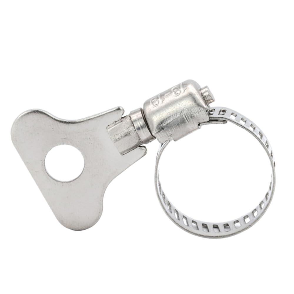 Bkhsgdxj One Color Stainless Steel Pipe Clamp, 10Pcs Key Type Stainless Steel Strap Clamp 6-63Mm Adjustable Hose Clip Worm Gear Pipe Clamps Dryer Vent(14 27 Mm)
