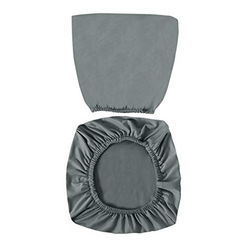 VOSAREA Office Chair Covers Stretch Computer Desk Chair Slipcovers Protector Removable Washable Chair Seat Cushion Protectors (Deep Grey)