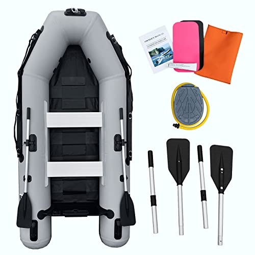 AQUAPARX Schlauchboote 280PRO MKIV hellgrau - Angelboot für 4 Personen mit 350kg Tragkraft - stabil und schnell zu Fahren - für alle Wetterbedingungen geeignet - Geeignet für Außenbordmotor Cover