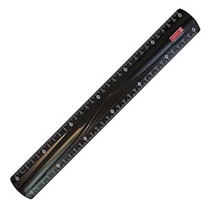 Brunnen 104973090 Lineal (für Schule und Büro Colour Code, 30 cm, mit Griffmulde, für Links- und Rechthänder) schwarz / onyx