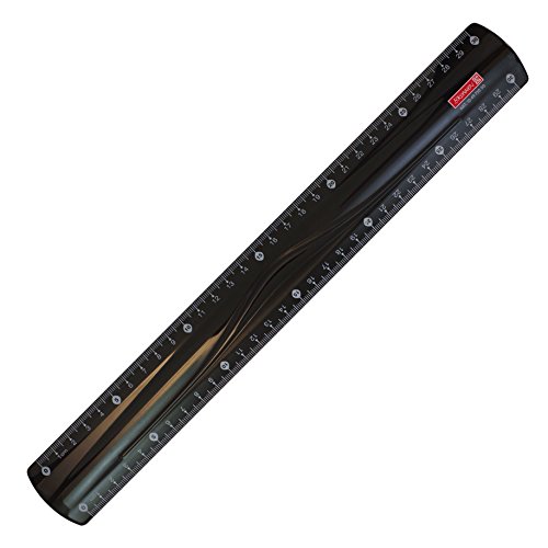 Brunnen 104973090 Lineal (für Schule und Büro Colour Code 30 cm mit Griffmulde für Links- und Rechthänder) schwarz / onyx