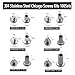IDEALSV 200 Pcs (100 Sets) 304 Stainless Steel Chicago Screws Rivets Sets,Leather Rivets Phillip Head Leather Bag, Book and Photo Album Binding Chicago Rivets Kits 6 Sizes (M5X4,5,6,8,10,12mm)