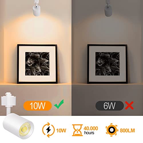 Vanoopee 10W Dimmable Led Track Lighting Heads H Type Track Light Replacement Fixtures Bright 3000K Warm White Ceiling Spotlight For Accent Task Art, Flicker Free Cri90+ 24° 800Lm White, Pack Of 8 #TOP3