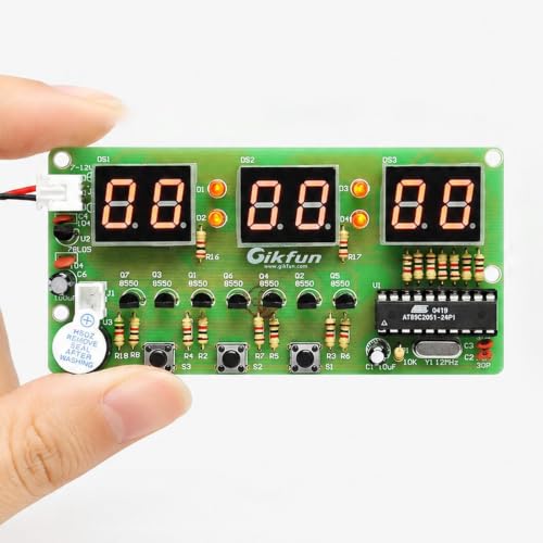 Gikfun 6 Bits Digital LED Electronic Clock DIY Kits PCB Soldering Practice Learning Board AT89C2051 FR-4 for Arduino EK1323