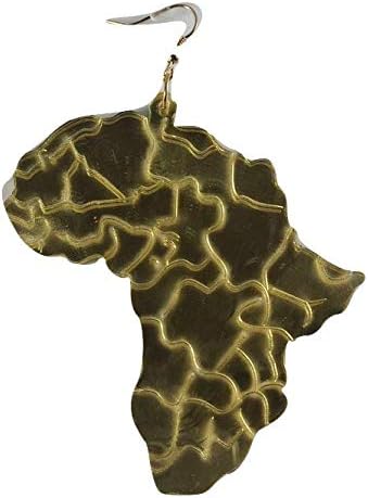Africa Map Earrings ★ Gold Mirror Style Earring ★ Choose From Small or Large Earring - 2 Different Designs