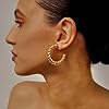 12 Pairs Chunky Gold Hoop Earrings for Women Trendy, Gold Plated Lightweight Classics Hypoallergenic Stack, Thick Open Twisted Huggie Hoops Earring Set #2