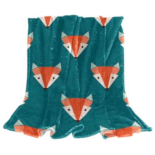 Couverture polaire renards en dessin animé 150x100cm pour lit et canapé - 2