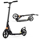 Robuste Struktur: Der Scooter besteht aus robuster Aluminiumlegierung. Die 20 cm große Räder sorgen für butterweiches Fahrgefühl. Dank der robusten Struktur kann der Scooter maximal 100 kg tragen, und ist ideal für Kinder und Teenager ab 8 Jahren.
