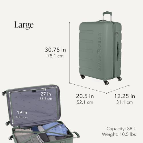 Image of SwissGear 7366, Olive, 2-Piece Set (19 /27), Signature Hardside Expandable Luggage With Spinner Wheels