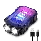 AYKEYON-K Flashlights High Lumens - Super Bright 800 LM, USB C Rechargeable LED Keychain Flash Light with COB Side Light, 8 Modes, IPX5 Pocket Flashlight,Tactical Flashlight（Black）