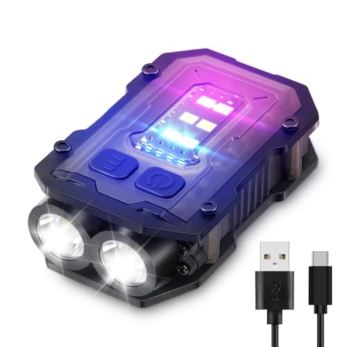 AYKEYON-K Flashlights High Lumens - Super Bright 800 LM, USB C Rechargeable LED Keychain Flash Light with COB Side Light, 8 Modes, IPX5 Pocket Flashlight,Tactical Flashlight（Black）