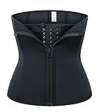 ZUMLLOMA Korsett Damen Bauchweg, Stärken Waist Trainer, Bauchweggürtel Corsage, Einstellbar Corset mit Reißverschluss für Gewichtsverlust und Abnehmen (L)