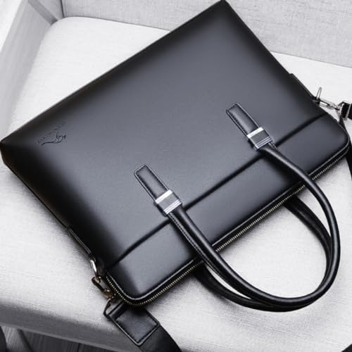 Porte-documents en cuir noir parfait pour le bureau et les déplacements - 4