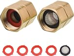 M MINGLE Garden Hose Pipe Fitting Adapter, Female to Female, 3/4 Inch Brass Heavy Duty Swivel Connectors, Pressure Washer to Garden Hose Pipe Connector