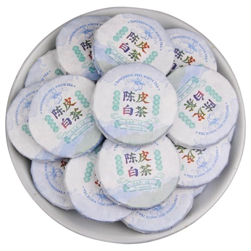 Pelure de mandarine séchée Xinhui et vieux thé blanc du Yunnan en gâteau de 500g pour infusion