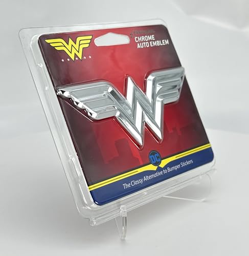 Image of Elektroplate Officially Licensed DC Comics Wonder Woman All Metal 3D Chrome Superhero Emblem for Cars, Trucks, and All Auto | Universal Fit at 4.25 inch x 2.0 inch| Weatherproof