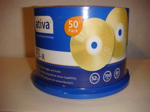 Ativa CD-R 50 Pack Gold Series52x, 700mb, 80min. For Data, Images, Photo & Music/Audio