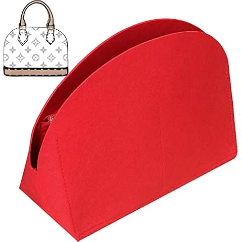 Soyizom Handbag Organiser for Alma Insert, Felt Bag Organiser Purse Organiser Insert for Alma PM BB Insert Organiser(BB,Red) … Cover
