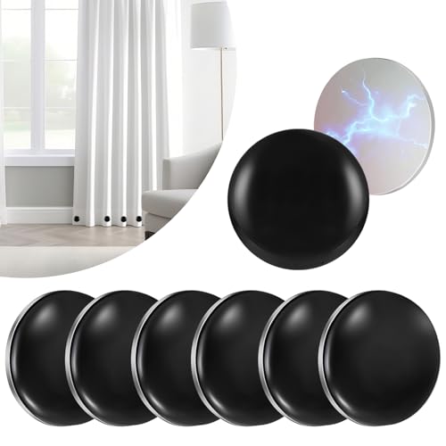 KMFYMPT 6 Pairs Shower Curtain Weights, Weights For Curtains, 4 cm Shower Curtains Magnet, No Sew, No Rust, Windproof Magnets Are Suitable For Drapes, Tablecloths, Refrigerators, And Flags (Black)