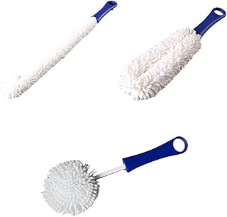 SweetSerenade 3 PièCes Brosse de Nettoyage de DéCanteur de Vin, Nettoyeur de Verre à Vin Flexible pour Gobelets/FlûTes à Champagne/Tasses/Verres