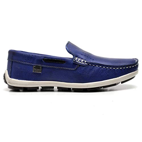 Mocassim Infantojunvenil Couro Legítimo Soft Guarujá Império Kids - Bg-7652 - Azul Royal (31)