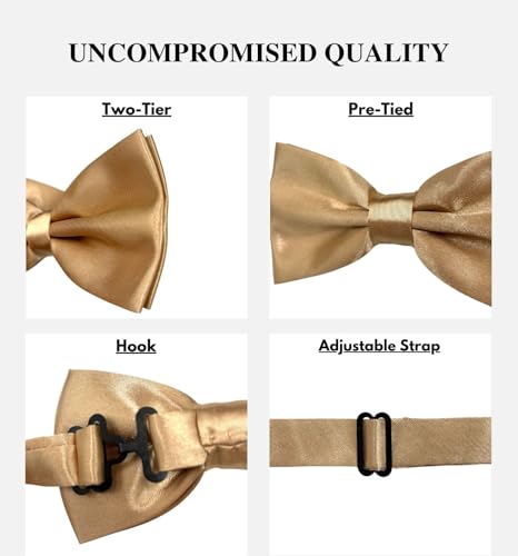 Image of MDSTYLE Bow Ties for Men Pre-Tied Adjustable - Classic Men's Bow Tie - Tuxedo Wedding Formal Bowtie Solid Color Bowties